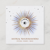 *~* Celestial Luna Lunar Moon Magic Boho Light Quadratische Visitenkarte (Vorderseite)