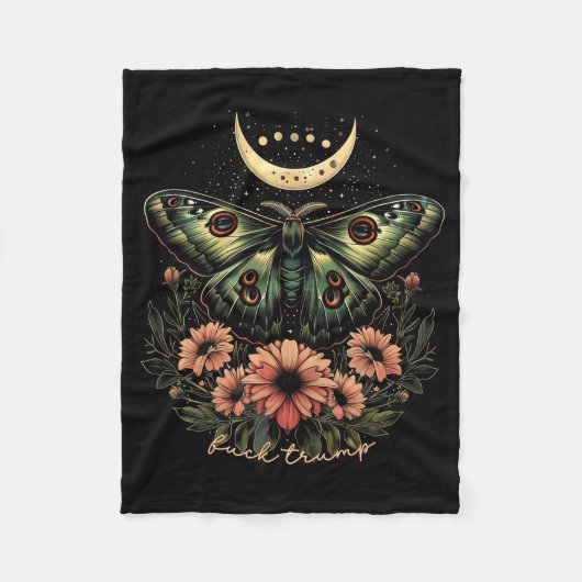 Celestial Luna Moth Subtle Anti Trump Fleecedecke (Vorderseite)