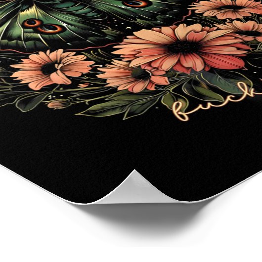 Celestial Luna Moth Subtle Anti Trump Poster (Ecke)