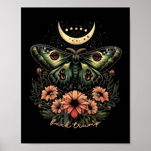 Celestial Luna Moth Subtle Anti Trump Poster (Vorne)