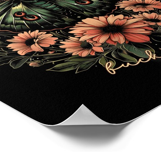 Celestial Luna Moth Subtle Anti Trump Poster (Ecke)