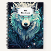 Celestial Lunar Wild Wolf Notizblock (Vorderseite)