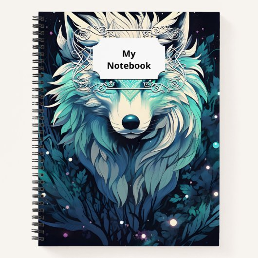 Celestial Lunar Wild Wolf Notizblock (Vorderseite)