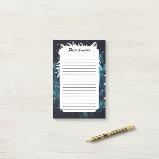 Celestial Lunar Wild Wolf Post-it Klebezettel (Auf Schreibtisch)