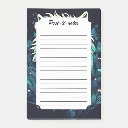 Celestial Lunar Wild Wolf Post-it Klebezettel (Vorderseite)