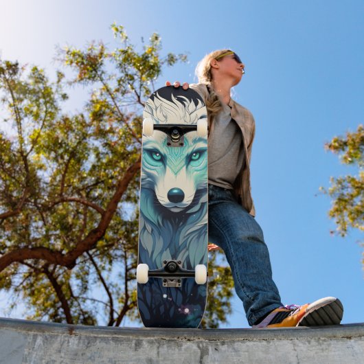 Celestial Lunar Wild Wolf Skateboard (Außenbereich 1)
