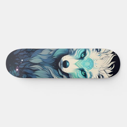 Celestial Lunar Wild Wolf Skateboard (Horizontal)