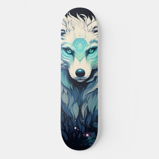 Celestial Lunar Wild Wolf Skateboard (Vorderseite)
