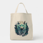 Celestial Lunar Wild Wolf Tragetasche (Rückseite)