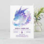 Celestial Magic mit Baby Dragon Geburtstag Einladung (Stehend Vorderseite)