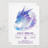 Celestial Magic mit Baby Dragon Geburtstag Einladung (Vorne/Hinten)