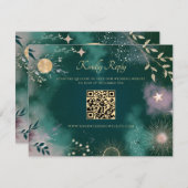 Celestial Magic Moon & Stars Emerald QR Code UAWG Begleitkarte (Vorne/Hinten)