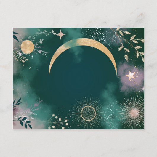 Celestial Magic Moon & Stars Emerald QR Code UAWG Begleitkarte (Rückseite)