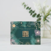 Celestial Magic Moon & Stars Emerald QR Code UAWG Begleitkarte (Stehend Vorderseite)