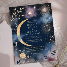 Celestial Magic Moon & Stars Hochzeit Einladung
