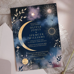 Celestial Magic Moon & Stars Hochzeit Einladung