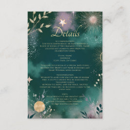 Celestial Magic Moon & Stars Smaragddetails Begleitkarte