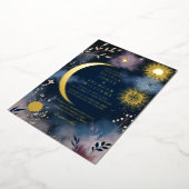 Celestial Magic Moon & Stars Wedding Folieneinladung (Gedreht)