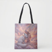 Celestial Maiden White Fox Fantasy Tote Bag Tasche (Vorderseite)