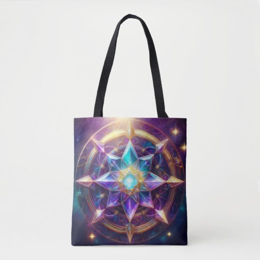 Celestial Mandala - Radiant Star Crystal Artwork Tasche (Vorderseite)