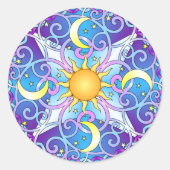 Celestial Mandala Runder Aufkleber (Vorderseite)