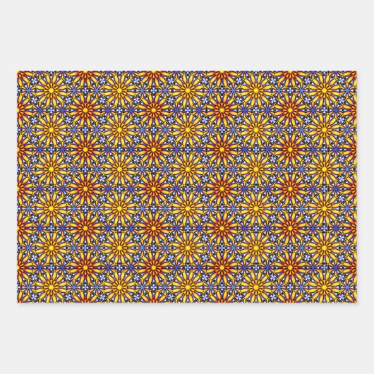 Celestial Mandala Sun Floral Geschenkpapier Set (Vorderseite)