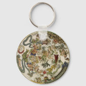 Celestial Map by Peter Apian, Vintage Astronomy Schlüsselanhänger (Rückseite)