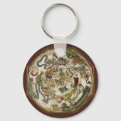 Celestial Map by Peter Apian, Vintage Astronomy Schlüsselanhänger (Vorderseite)