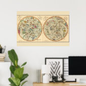 Celestial Map Of The Constellations Poster (Heimbüro)