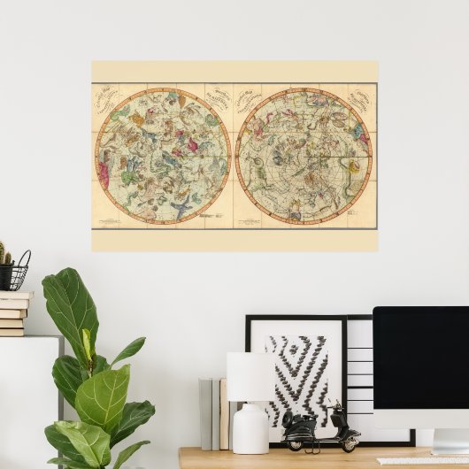 Celestial Map Of The Constellations Poster (Heimbüro)