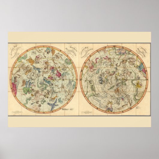 Celestial Map Of The Constellations Poster (Vorne)