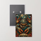 Celestial Masculine Zodiac Cancer design Button (Vorderseite/Rückseite)