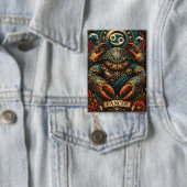 Celestial Masculine Zodiac Cancer design Button (Insitu)