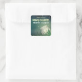 Celestial Mason Jar Firefly Gastgeschenke Hochzeit Quadratischer Aufkleber (Tasche)