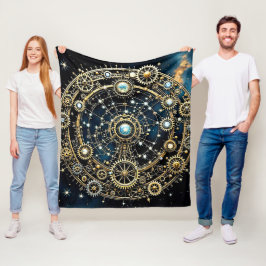 Celestial Mechanism Kosmische Kunst Fleecedecke