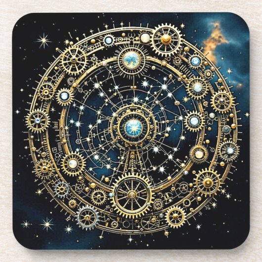 Celestial Mechanism Kosmische Kunst Getränkeuntersetzer (Vorderseite)