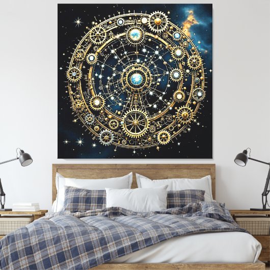 Celestial Mechanism Kosmische Kunst Leinwanddruck (Insitu (Schlafzimmer))