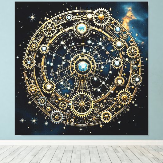 Celestial Mechanism Kosmische Kunst Leinwanddruck (Insitu (Holzboden))
