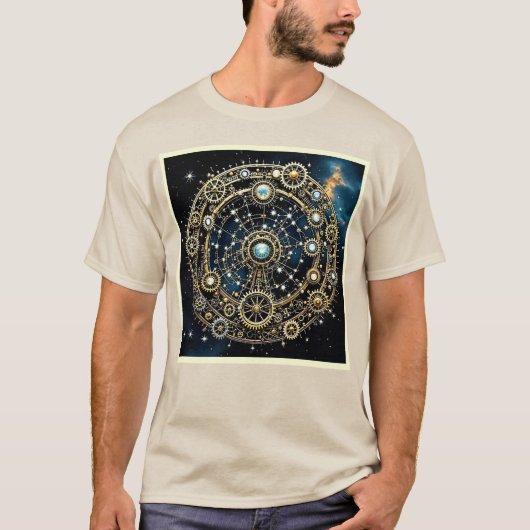 Celestial Mechanism Kosmische Kunst T-Shirt (Vorderseite)