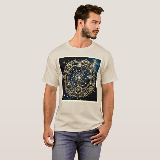 Celestial Mechanism Kosmische Kunst T-Shirt (Vorne ganz)