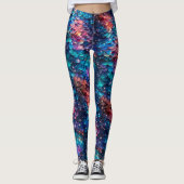 Celestial Mermaid Glitzern Galaxy Scales Glitzer Leggings (Vorderseite)