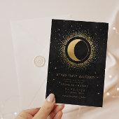 Celestial Midnight Black Stars Foto Save the Date Einladung