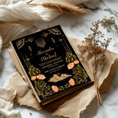 Celestial Midnight Black Stars Wedding Einladung