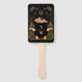 Celestial Midnight Black Stars Wedding Fächer (Vorderseite)