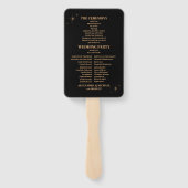 Celestial Midnight Black Stars Wedding Fächer (Rückseite)