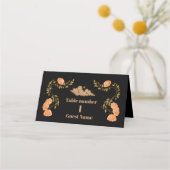 Celestial Midnight Black Stars Wedding Platzkarte (Vorderseite)