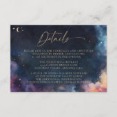 Celestial Midnight Blue Elegante Wedding Details Begleitkarte (Vorderseite)