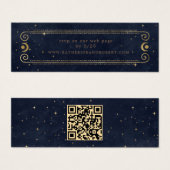 Celestial Midnight Blue Gold Wedding Website Card (Vorne & Hinten)