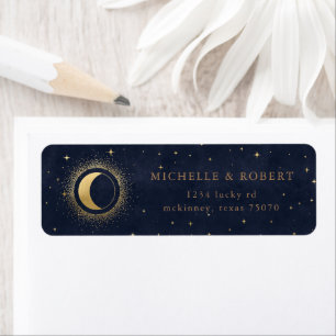 Celestial Midnight Blue Return Address Label