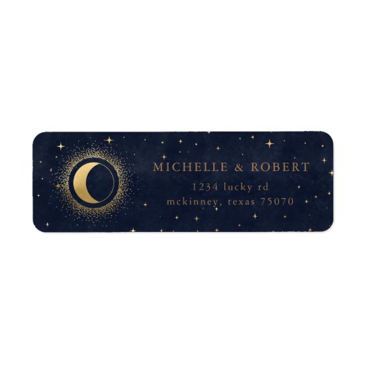 Celestial Midnight Blue Return Address Label (Vorne)